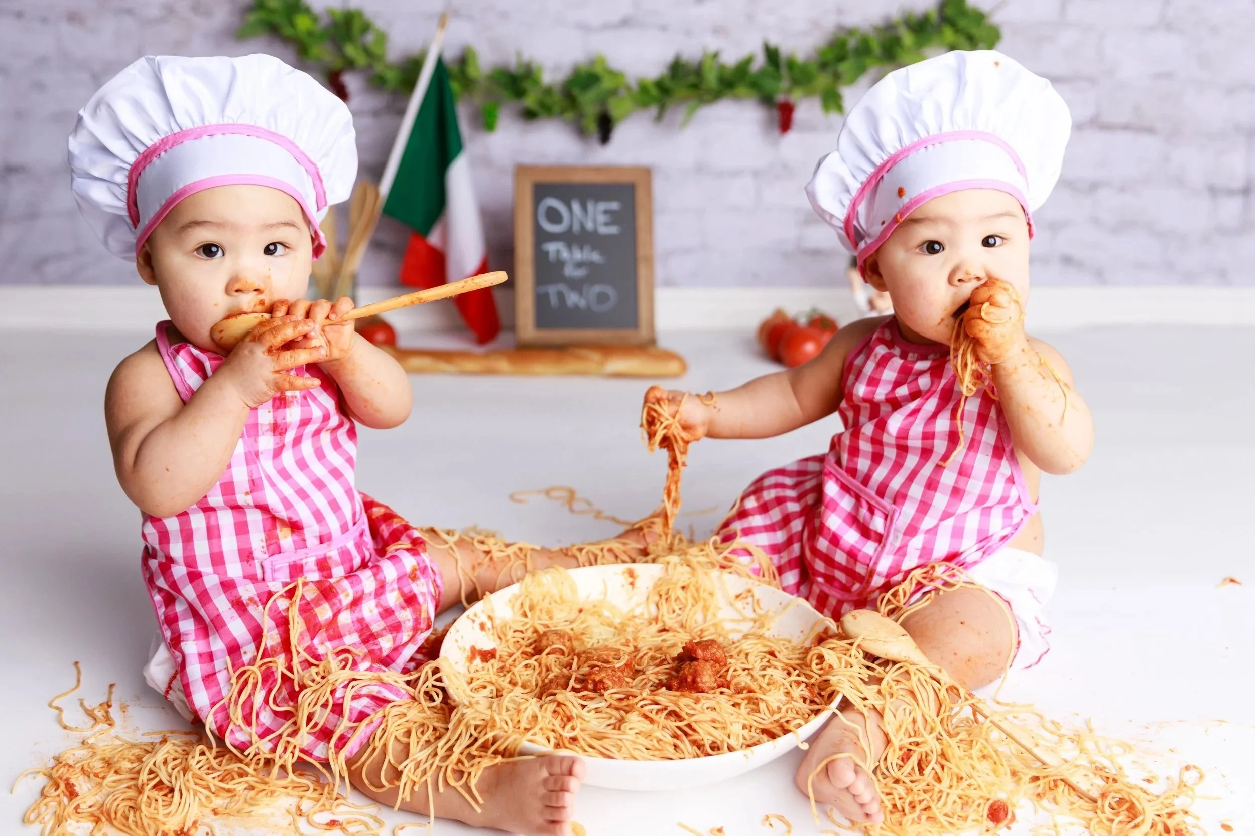 Twin Spaghetti Smash Cake Alternative for First Birthday