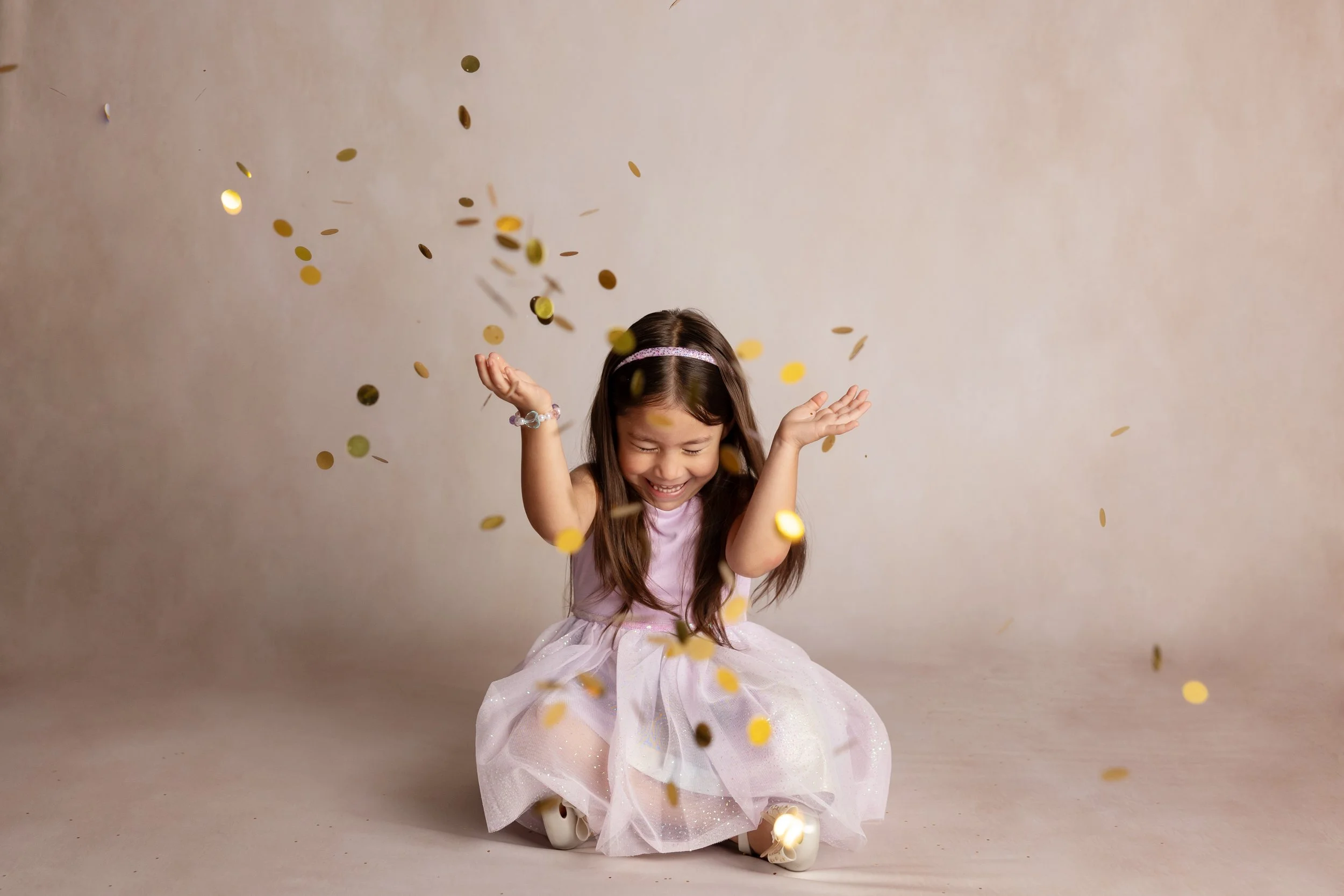 Fun Glitter and Confetti Photoshoot for Kids in Austin