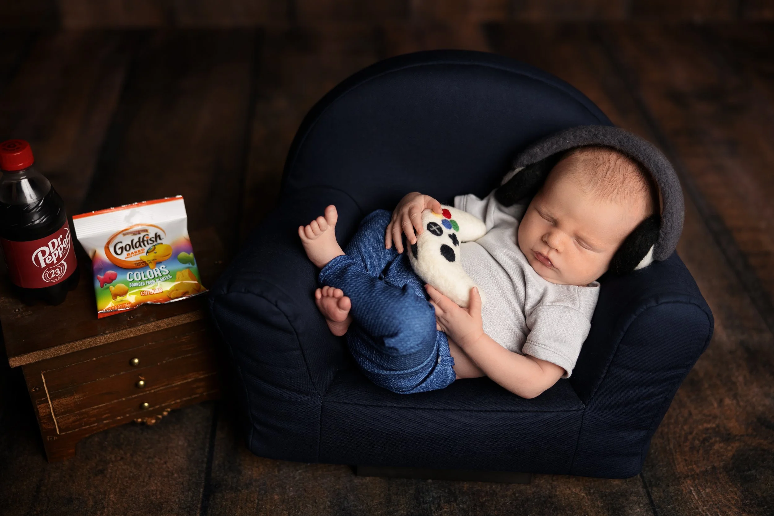 Gamer-Inspired Newborn Portrait