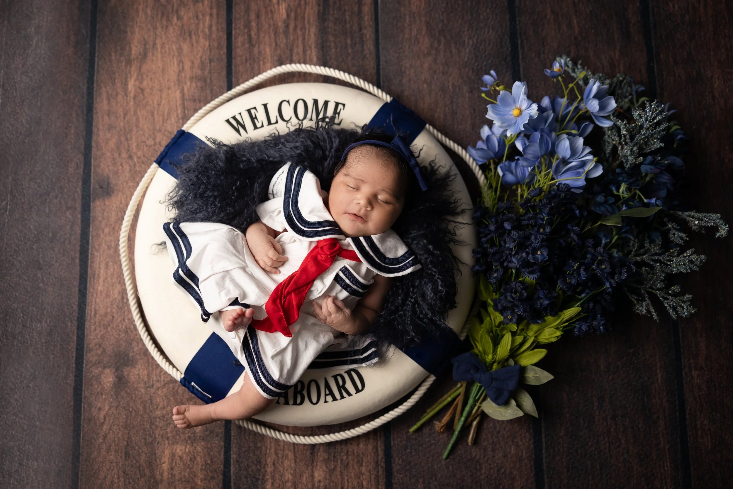 Sailor girl themed baby portrait