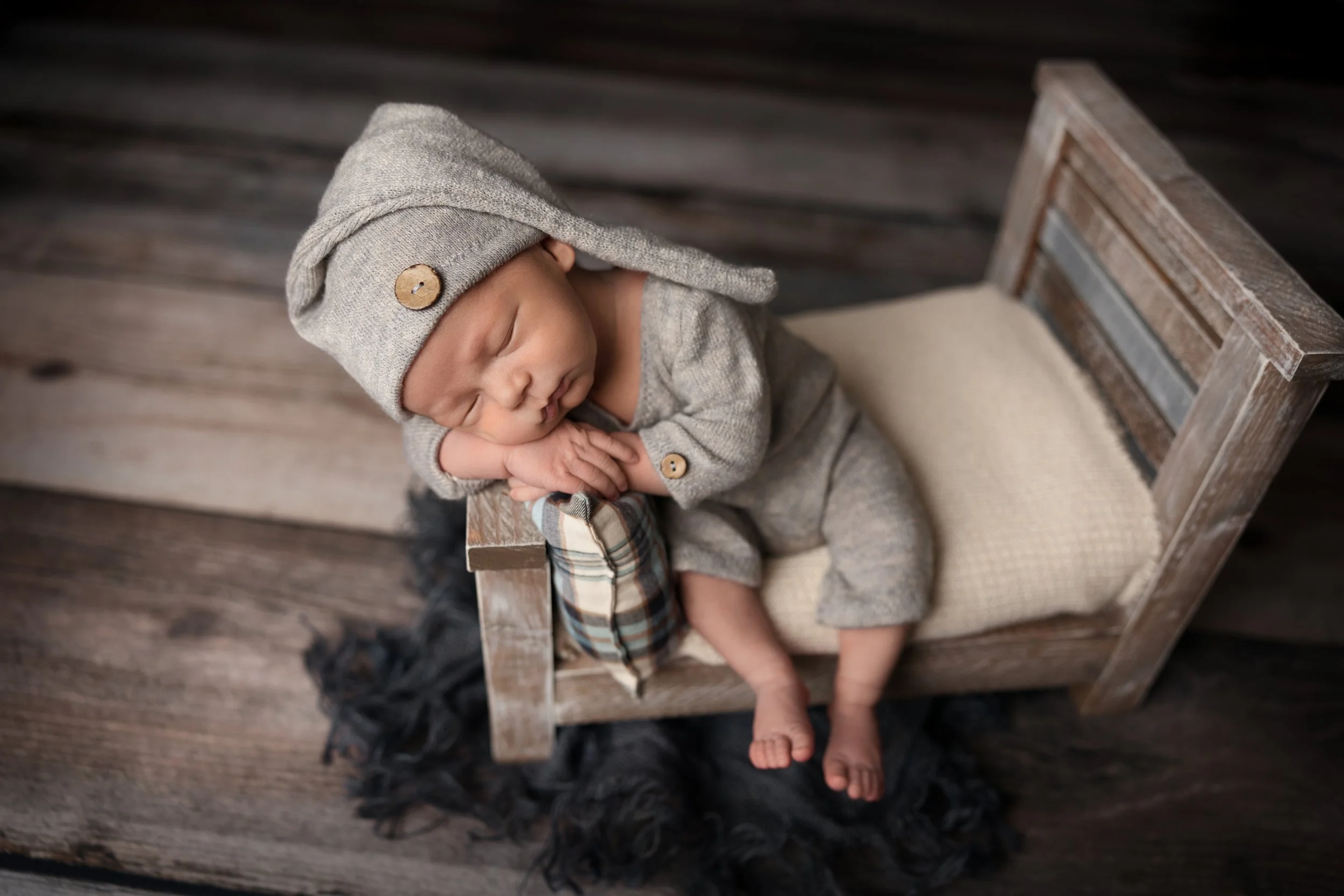 Sleepy Headboard Newborn Portrait
