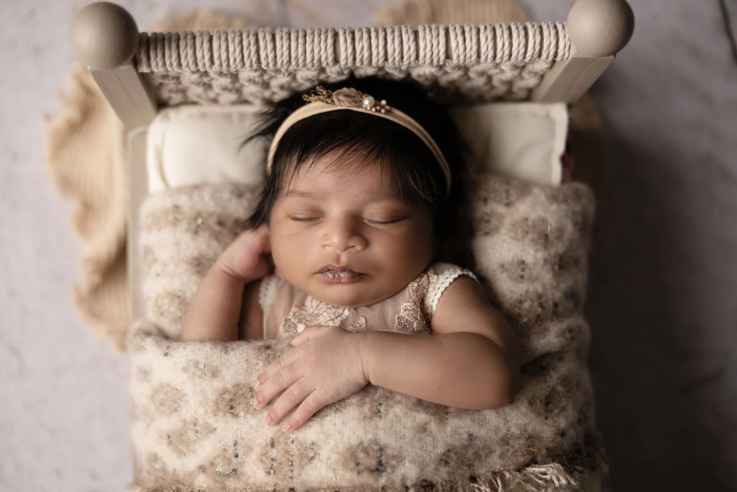 Overhead Newborn Bed Close-Up