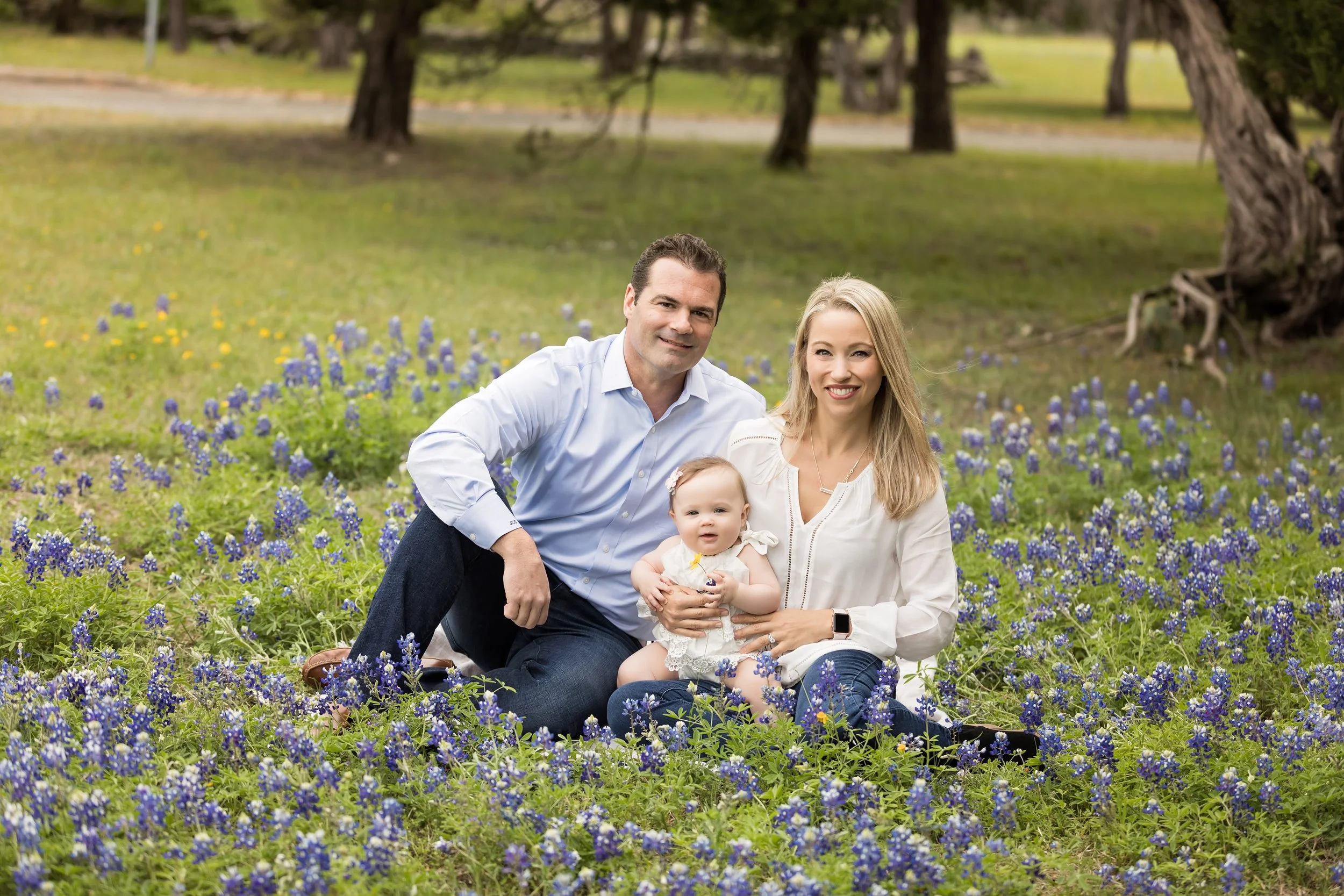 Golden Hour Family Bluebonnet Portrait