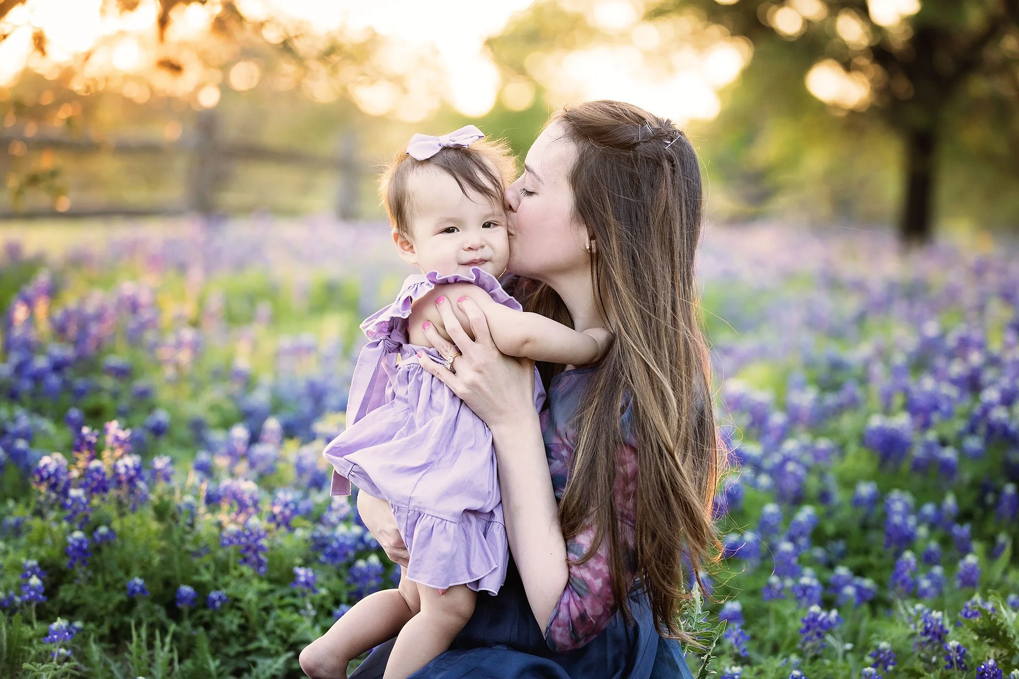 Bluebonnet Mother and Daughter Portrait