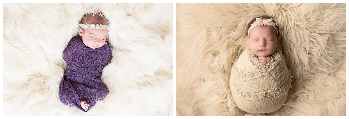 side by side comparison of good and bad baby swaddling