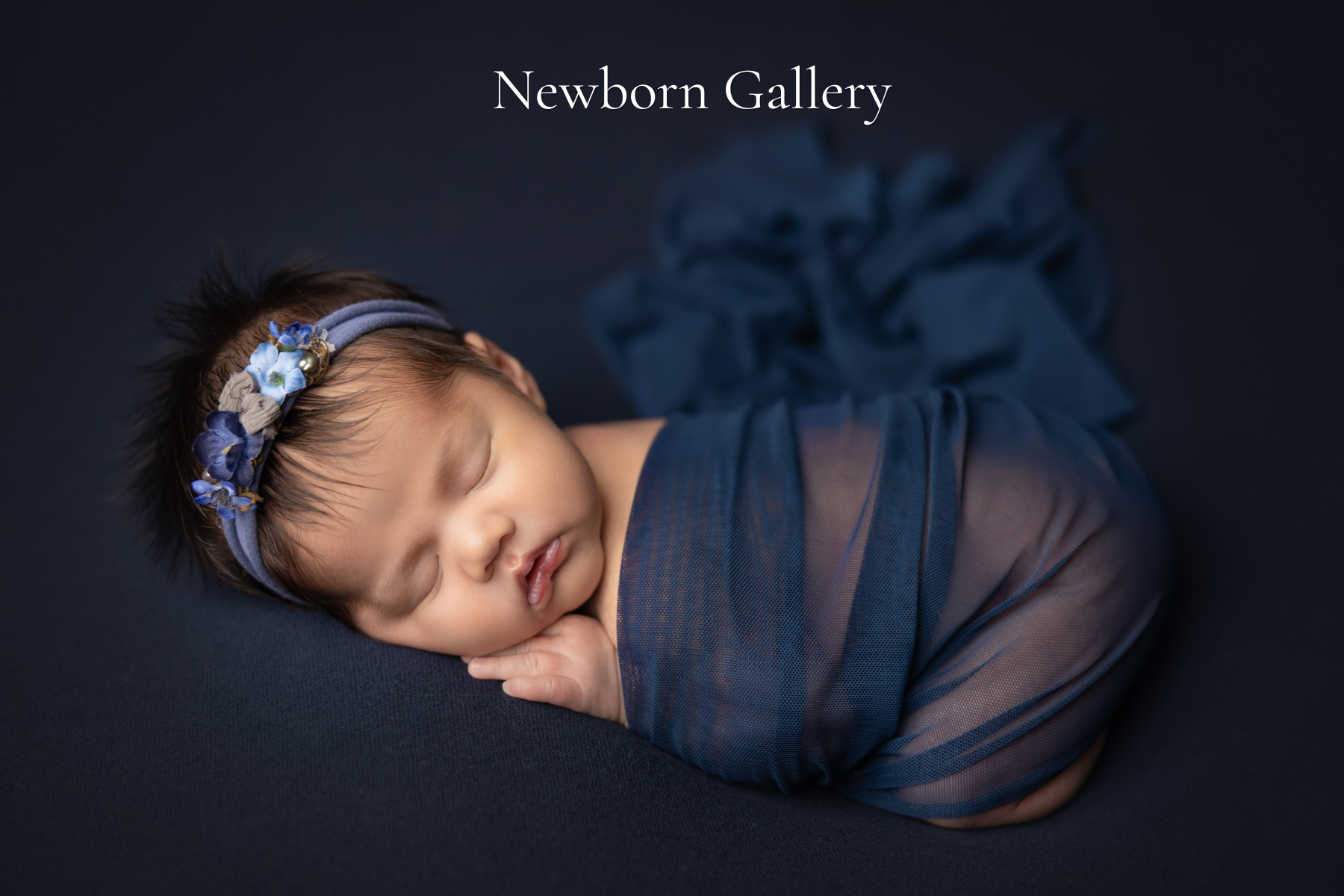 Studio newborn photography in Austin, TX featuring softly posed, wrapped baby portraits with a calm, baby-led approach.