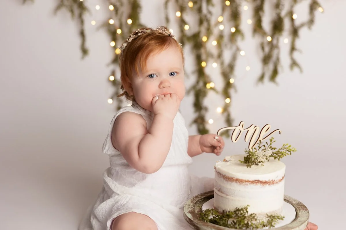 cakesmash photography with twinkle lights background Austin