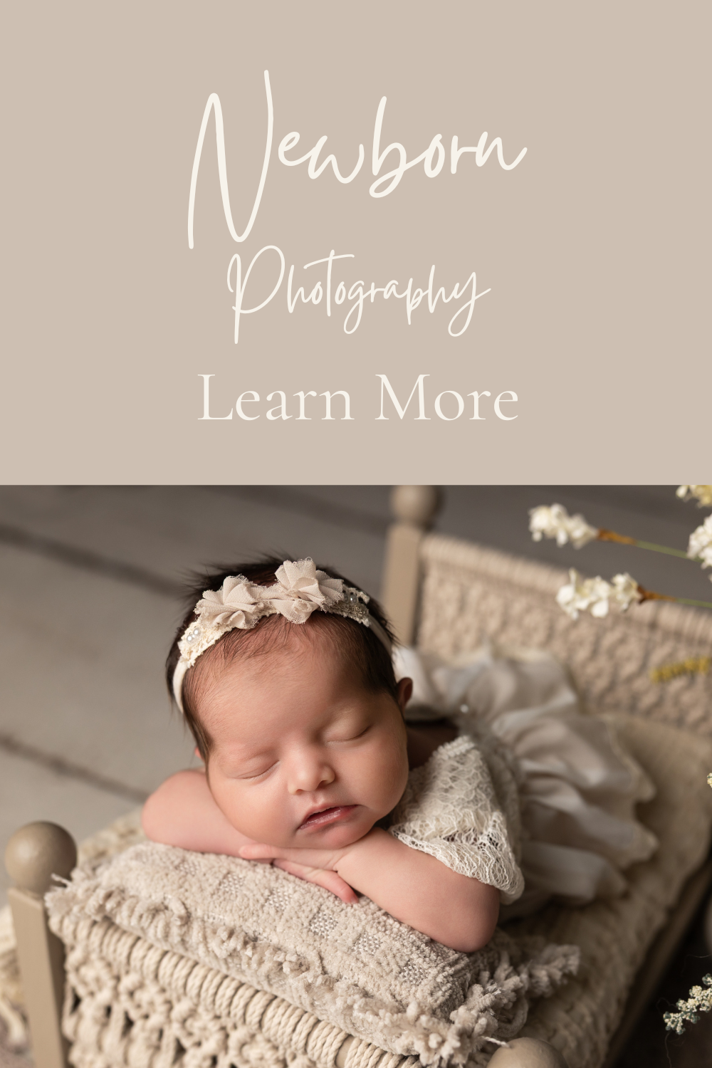 Sleeping newborn baby posed in a wooden bed during a studio newborn photography session by Austin newborn photographer Jessica Doffing.
