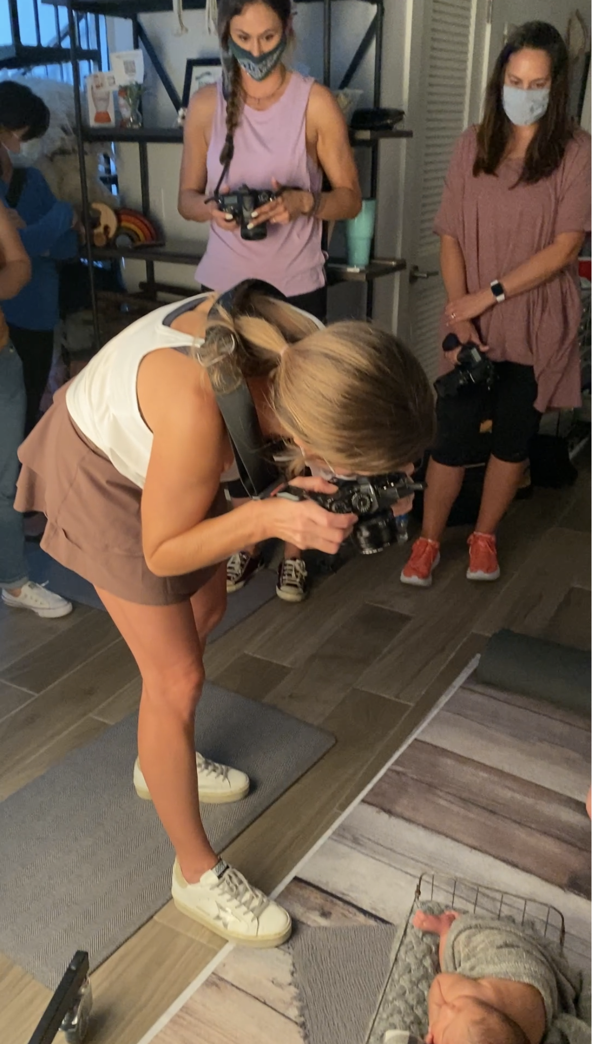 newborn photographers learning in photography workshop  in Austin, TX studio