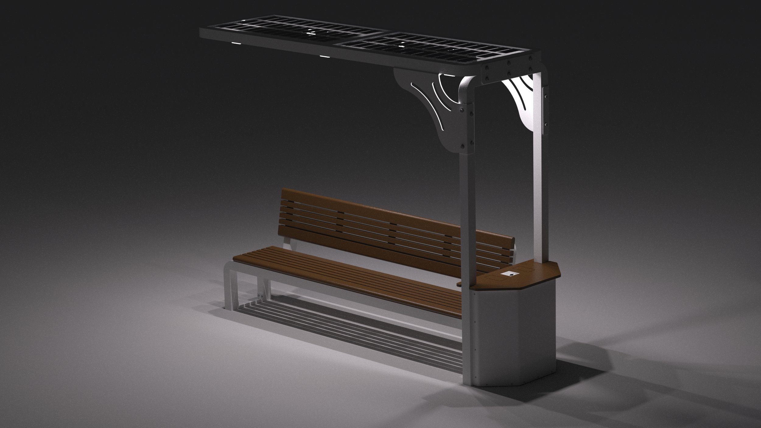 Solar Powered Park Bench 