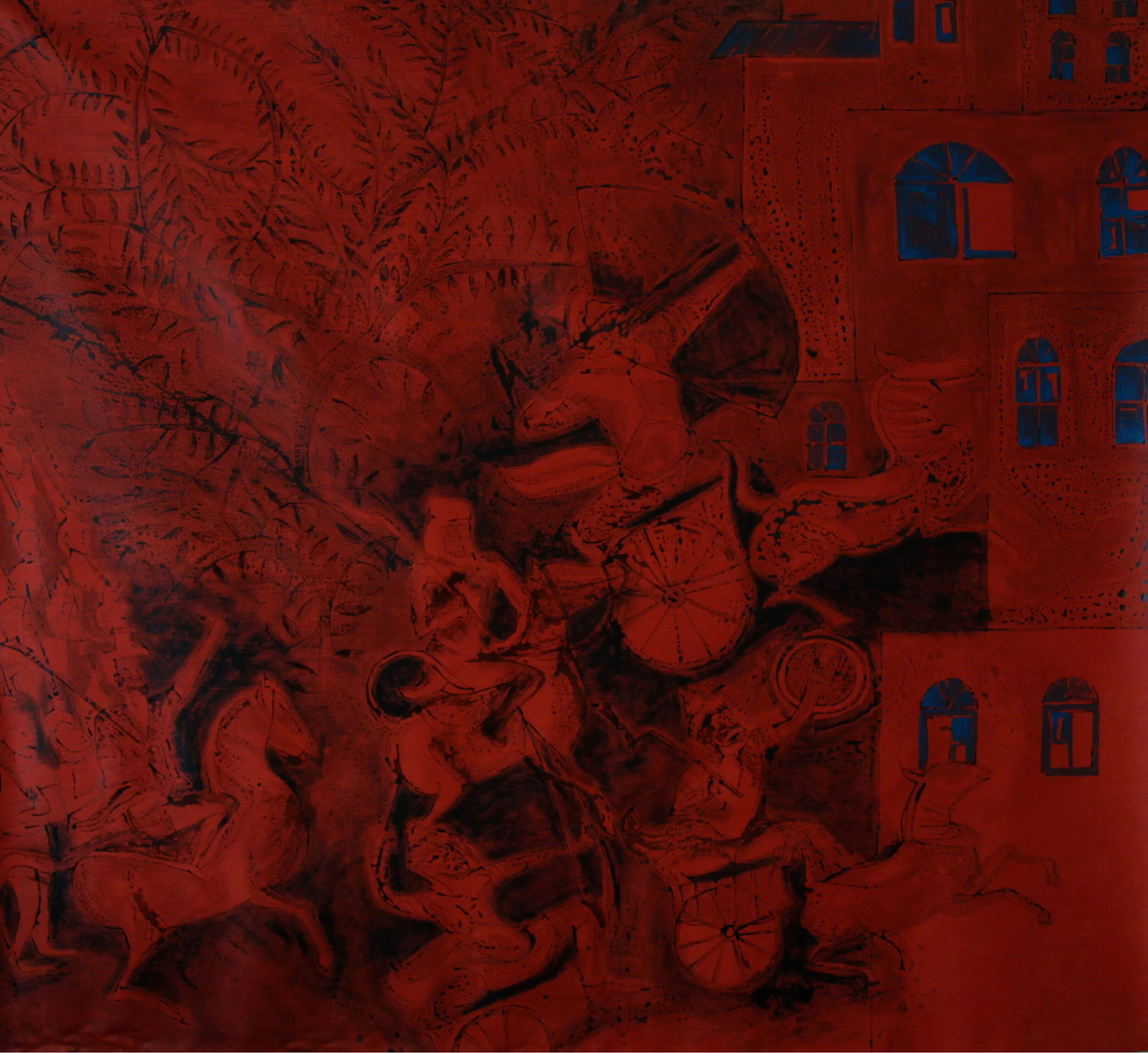      -1510 x 1360 mm  -ink and oil paint on cotton canvas 