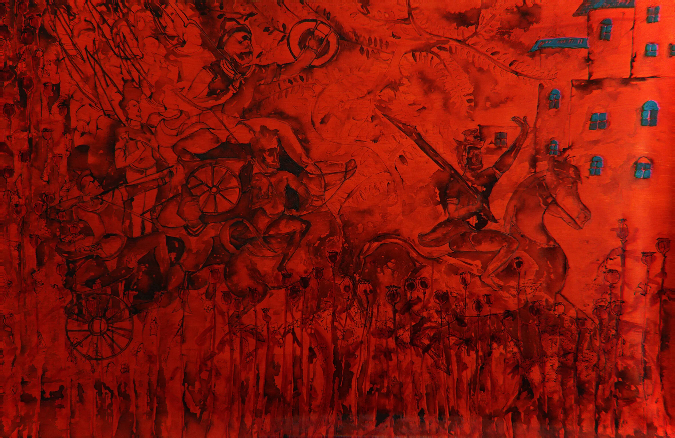   -1550 x1000 mm  -ink and oil paint on cotton canvas 