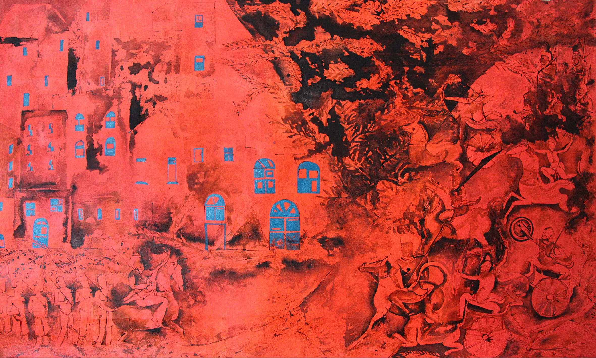    -1750 x1050 mm  -ink and oil paint on cotton canvas 