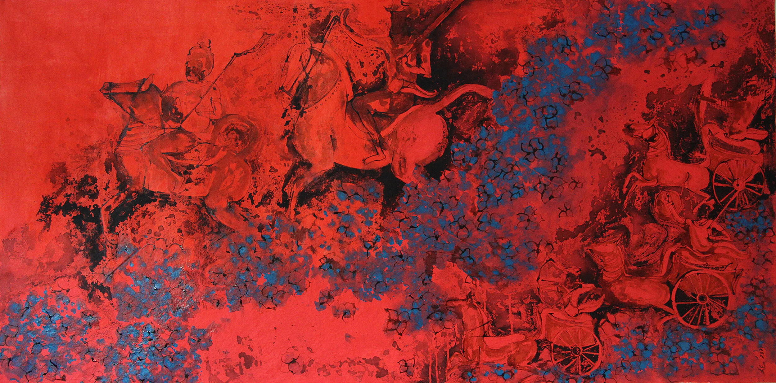    -1750 x 810 mm  -ink and oil paint on cotton canvas 