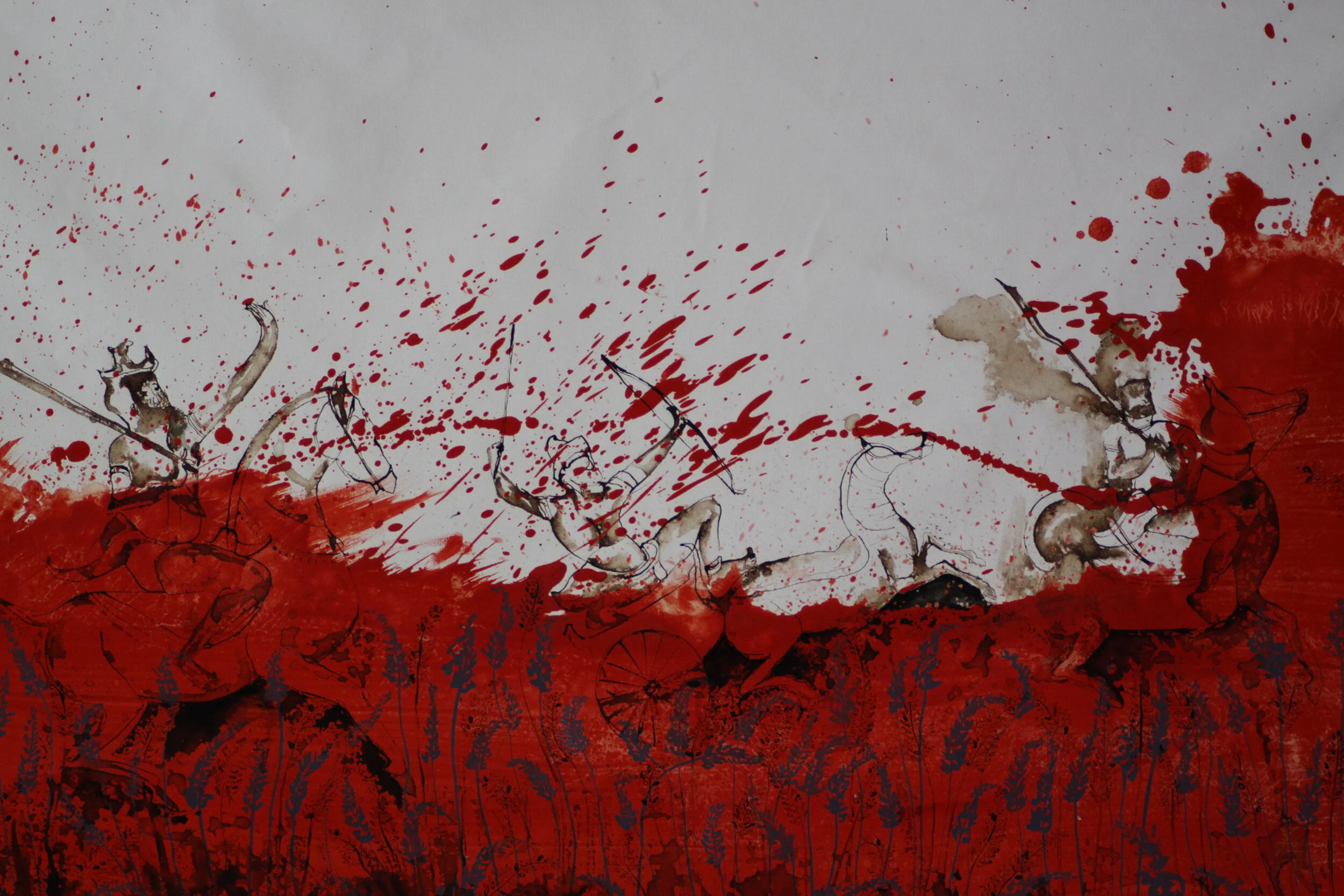   -1550 x  650mm  -ink and oil paint on cotton canvas 