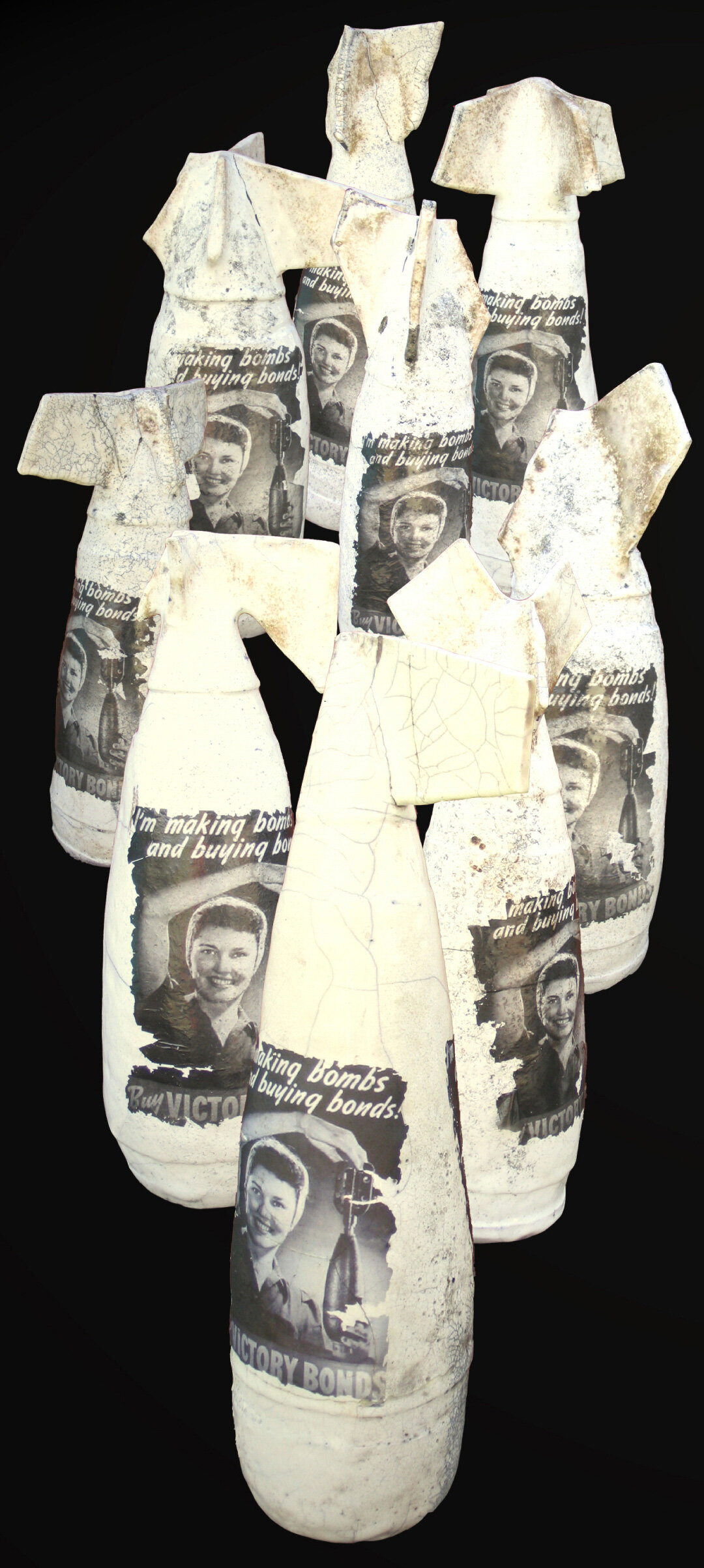 ‘ The Lost girl ’(2004)  - finalist -13th Annual Wallace Art Award 2004  - 460mmheight x 120mm dia. nine ceramic -raku, laser image