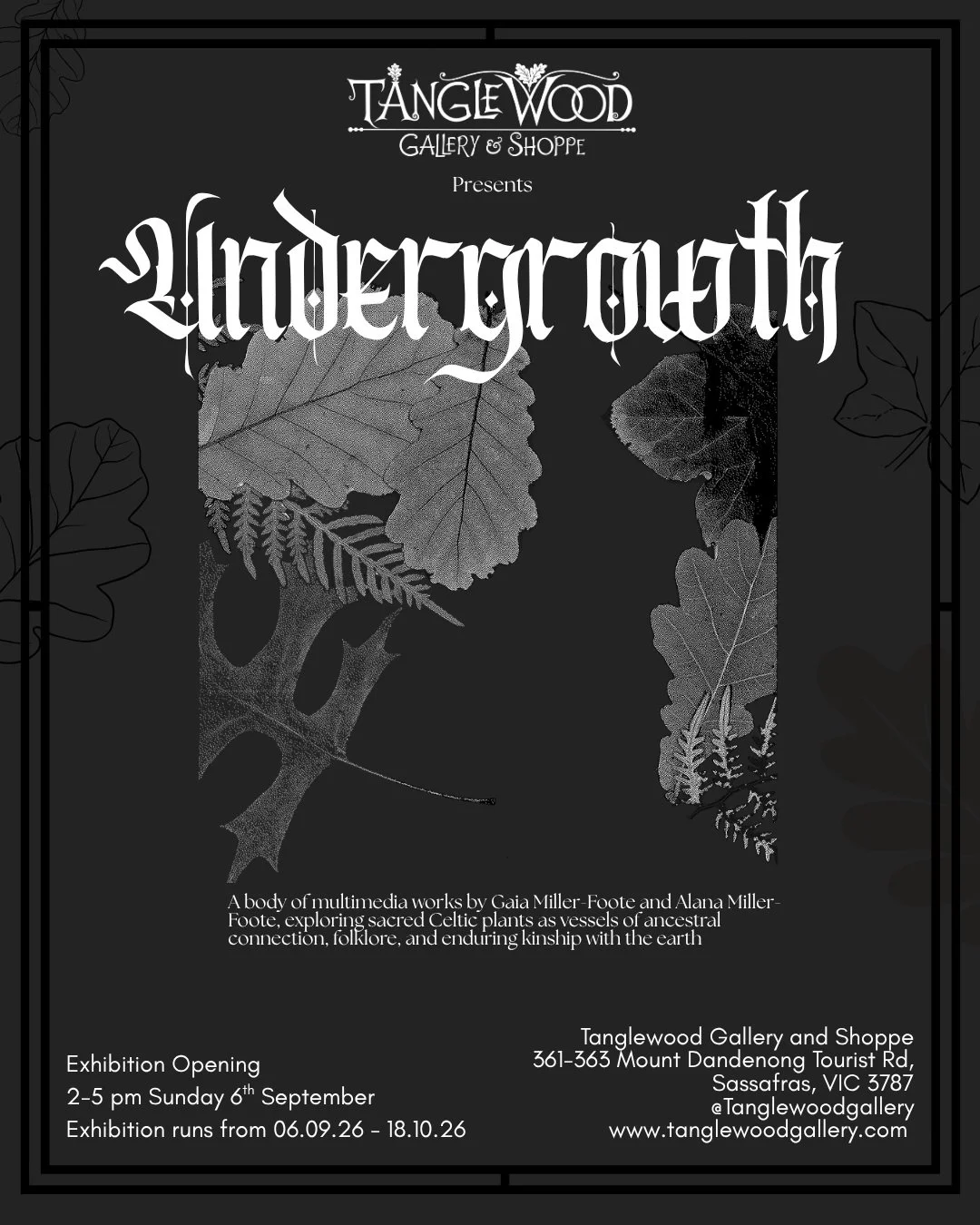 So excited to host the gorgeous art and creations of @wild.incantations and @artwith.alana in their beautiful exhibition "Undergrowth".
Our opening event will be on Sunday the 6th of September 2-5pm.
Come along and support these amazing art