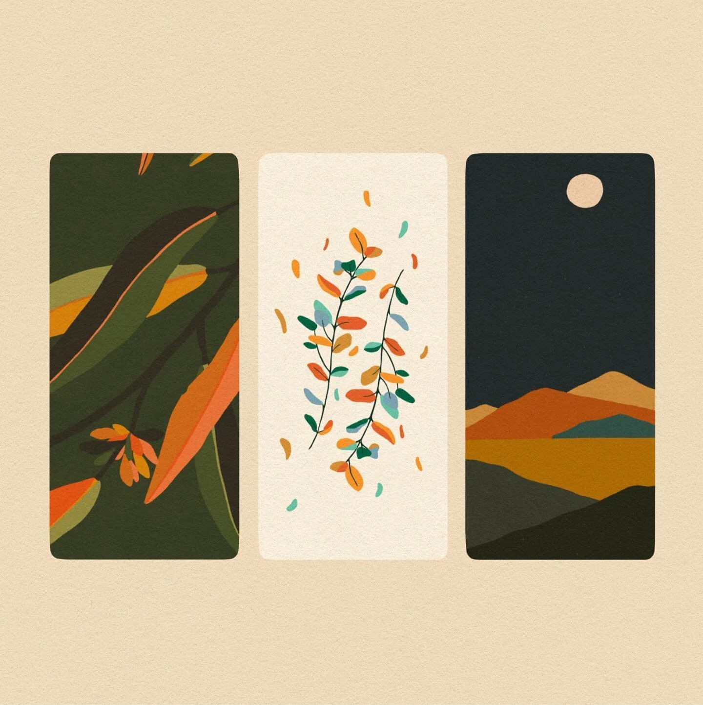 I made some custom wallpapers, exclusive for the @westpac banking app! The brief was simple - Australia. And I loved it! So of course it is an ode to our country&rsquo;s natural beauty, featuring gum leaves, eucalyptus and the desert. It can be easy 