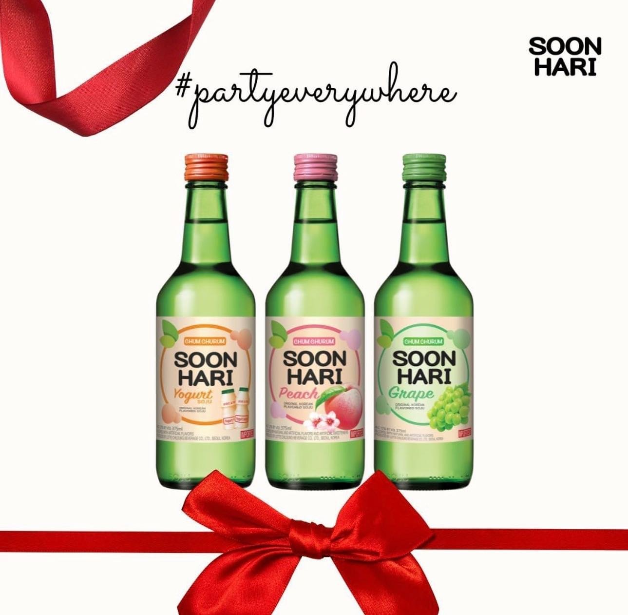 Happy Holidays! Bring a bottle of your favorite SoonHari home or to your next friends&rsquo; gathering for a delicious kick of smooth fruit soju.