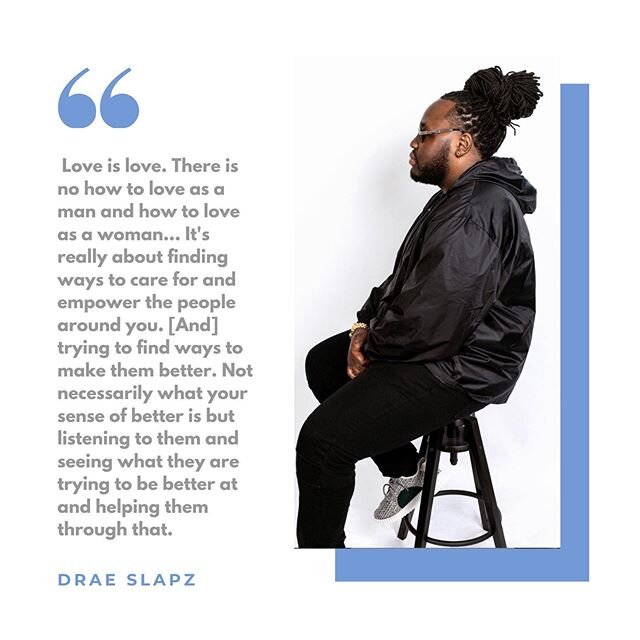 BECOMING A MAN WITHOUT A FATHER.
When asked how he has managed to love as a man when he didn&rsquo;t have  his father to show him how, @thedraeslapz said these insightful words.

Join Drae Slapz, a rapper, marketing professional and community leader,