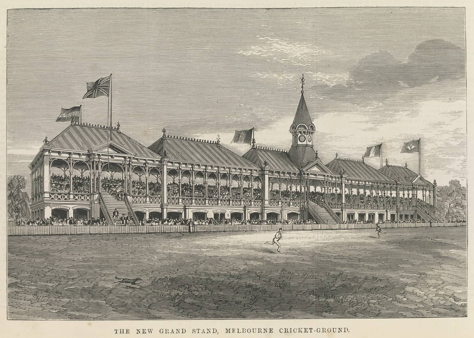 The new grand stand, Melbourne Cricket Ground 1877