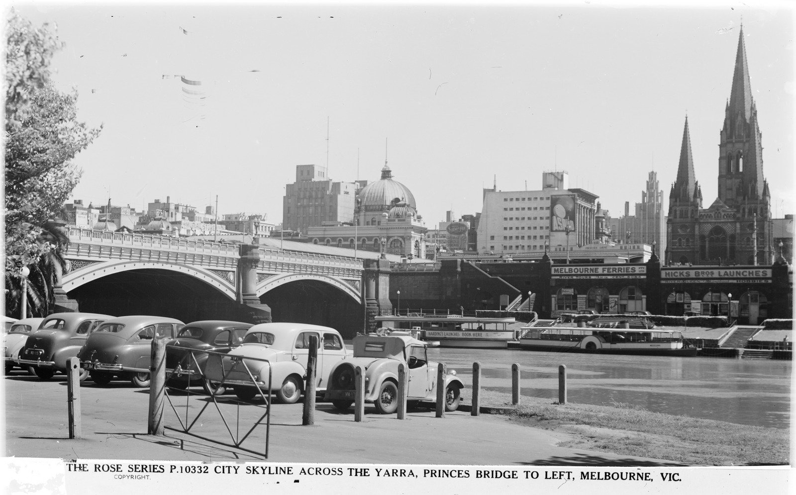 CITY SKYLINE ACROSS THE YARRA 1940s