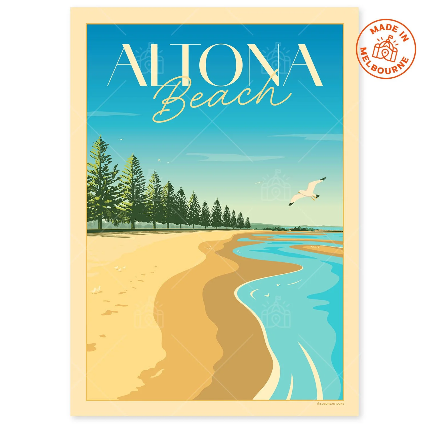 Altona Beach Suburban Icon Poster