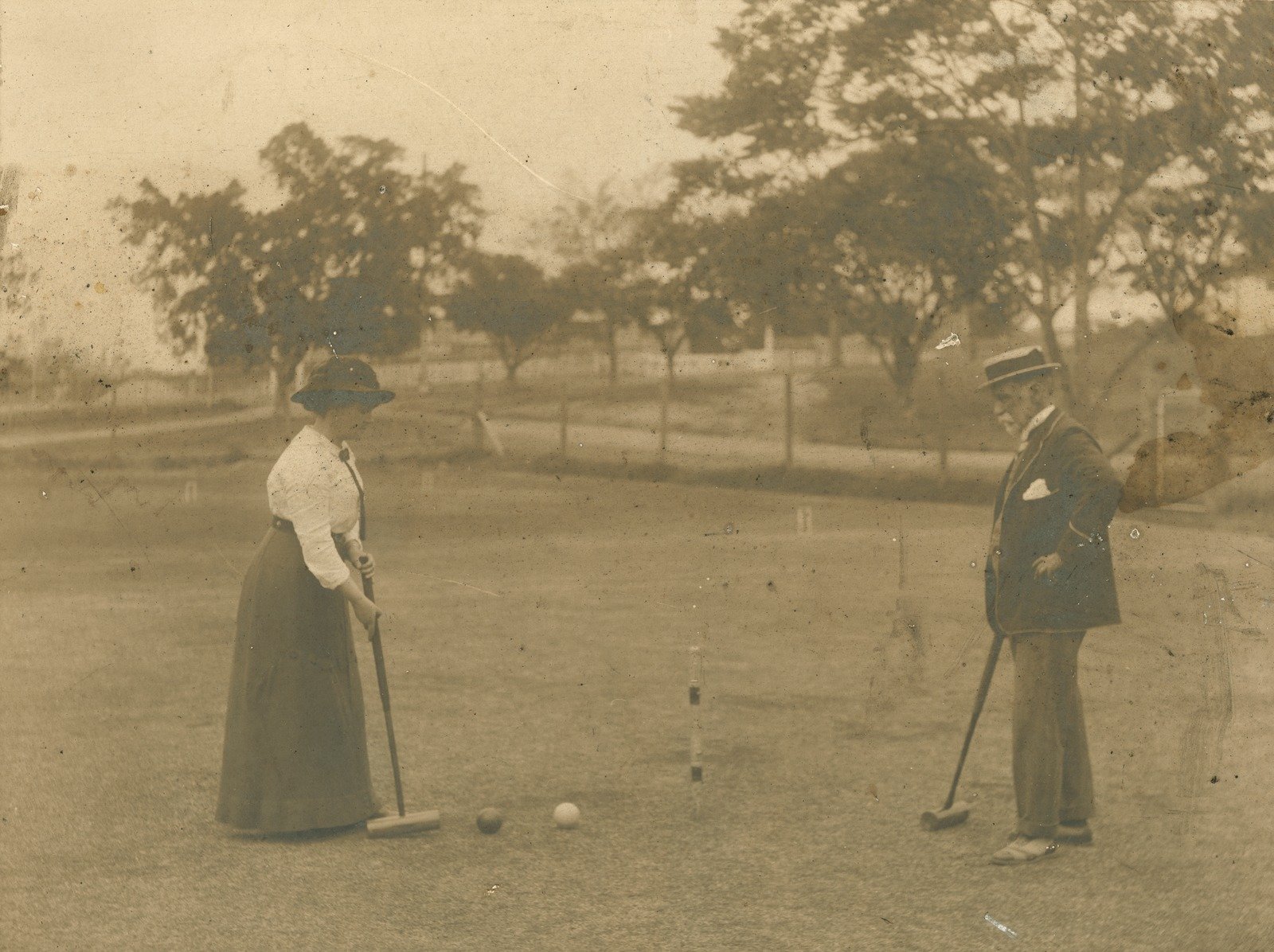 Semi finalists in the croquet mixed doubles tournament at Musgrave Park, South Brisbane, 1911
