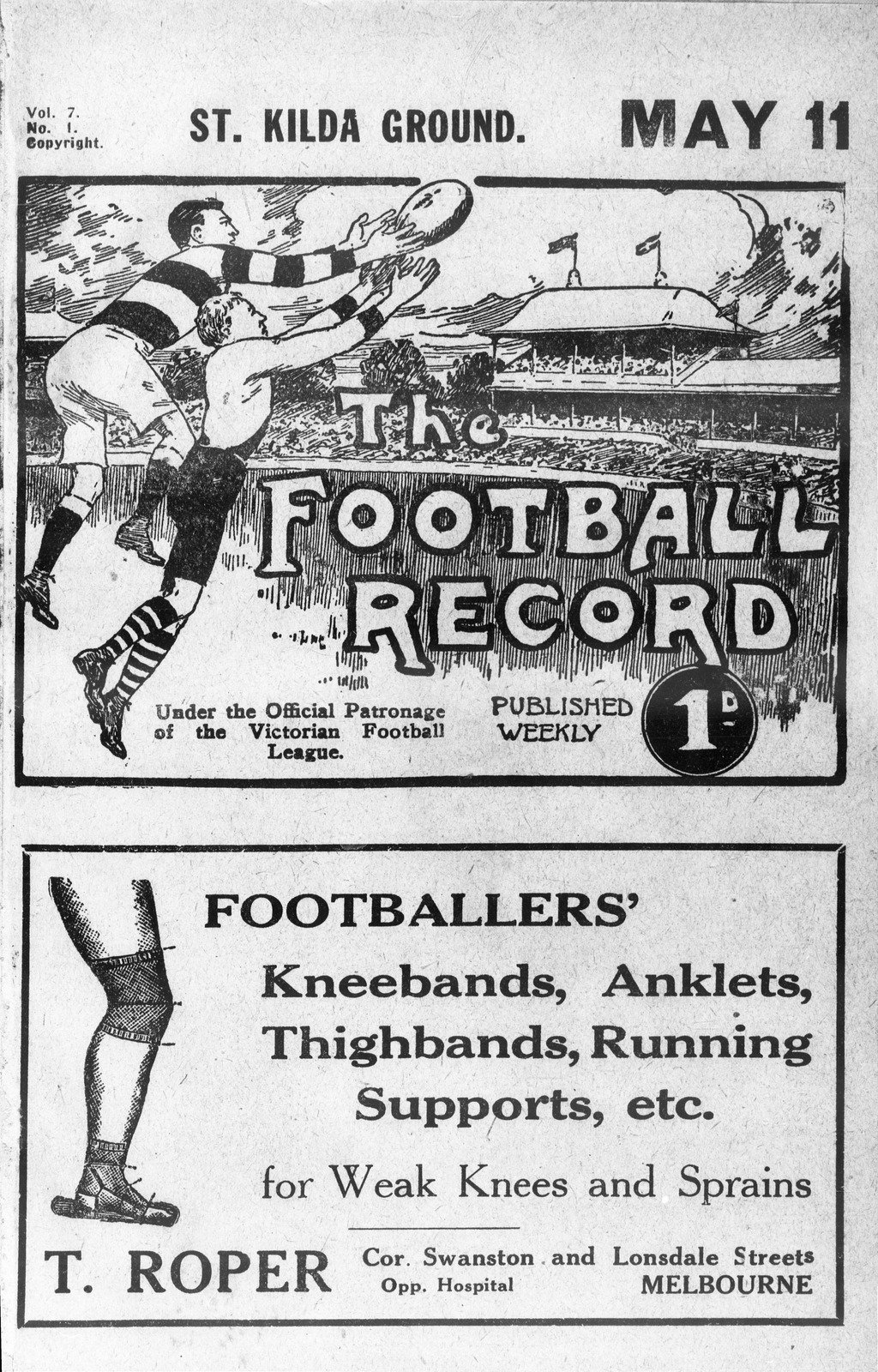 Football Record No 1 1918