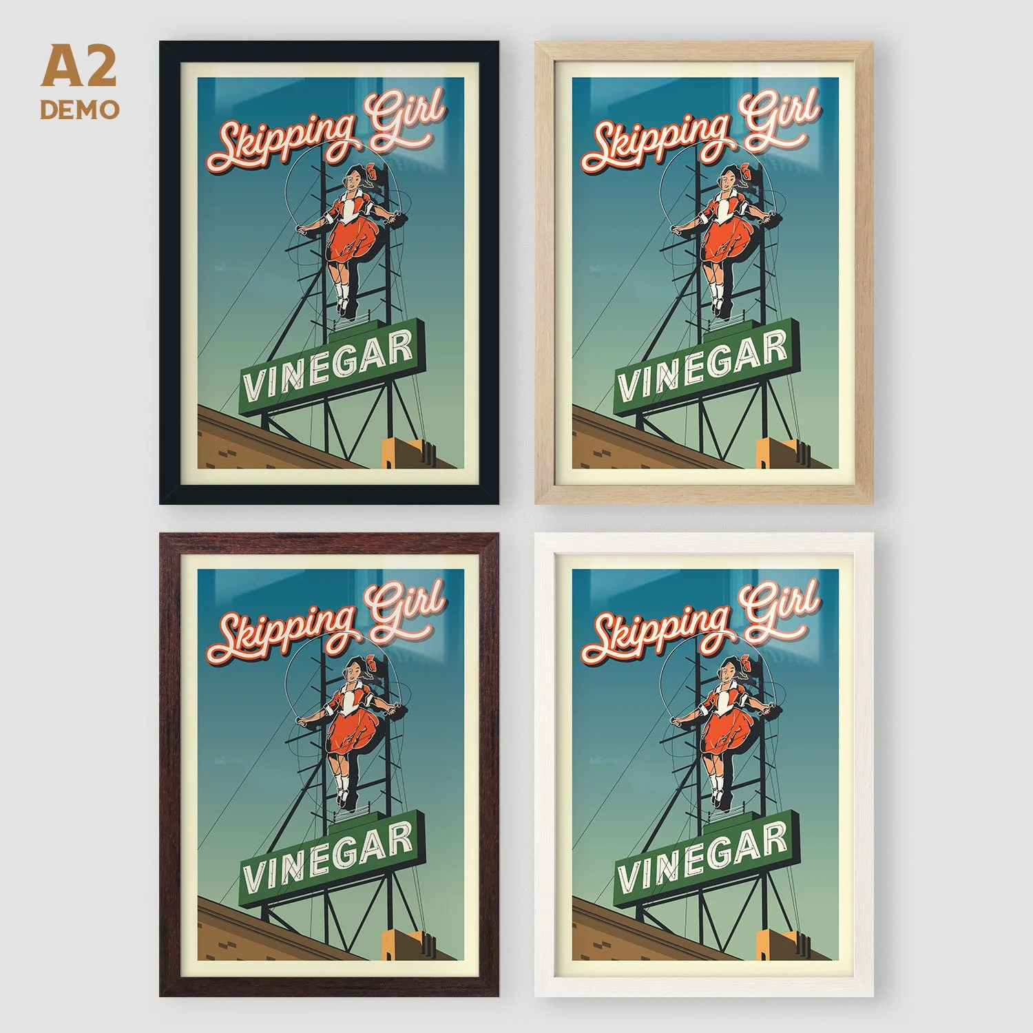 Skipping Girl Vinegar Melbourne Suburban Icon Poster Art — Historic