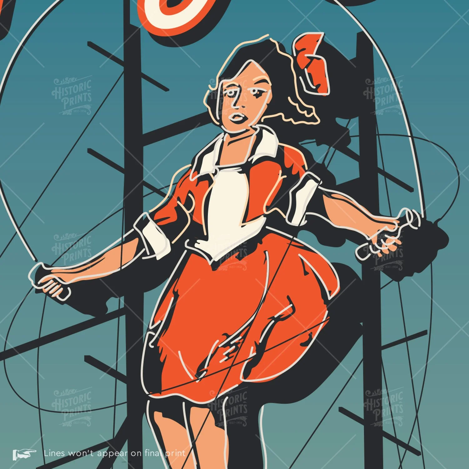 Skipping Girl Vinegar Melbourne Suburban Icon Poster Art — Historic