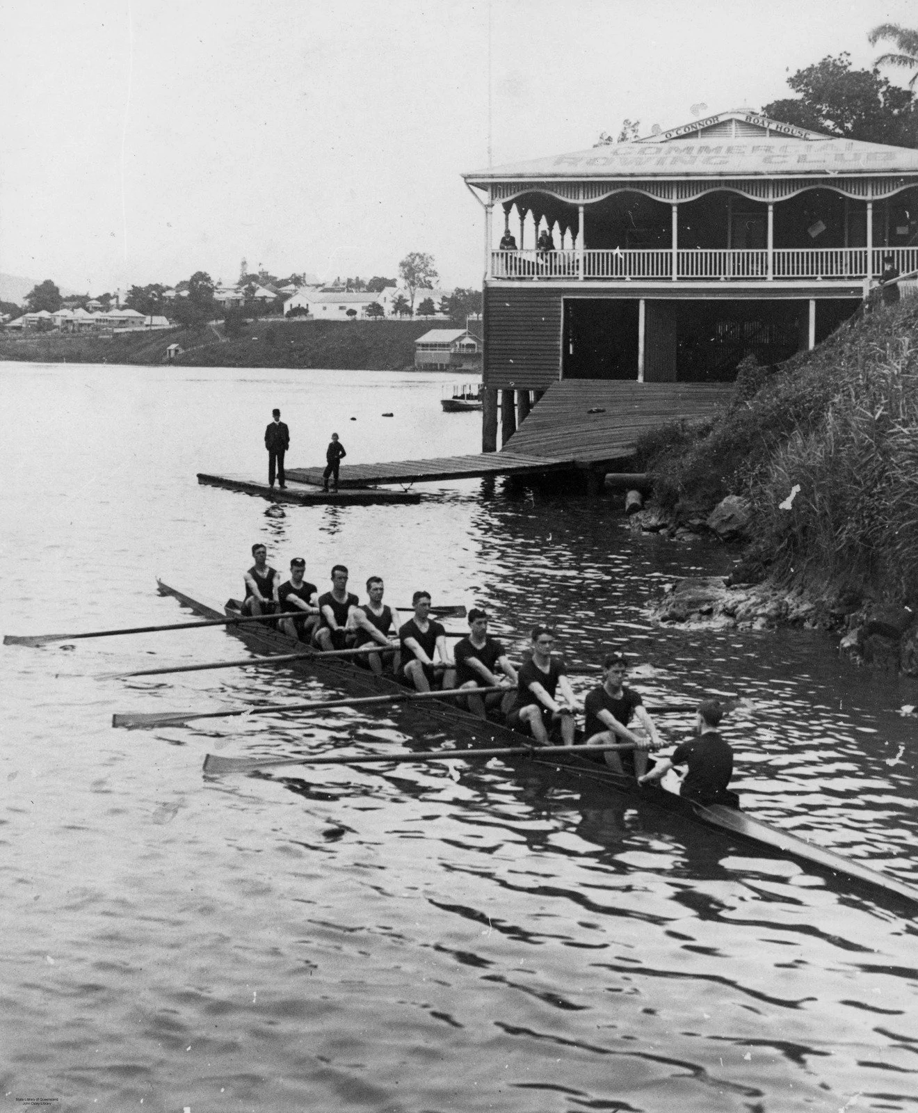 Queensland Eights at the Commercial Rowing Club, Brisbane, 1911