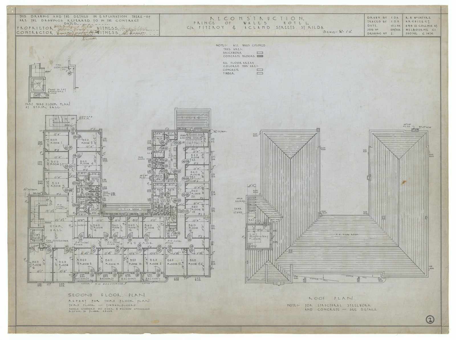 Prince Plans - Plan of temporary bar and demolition work 1936