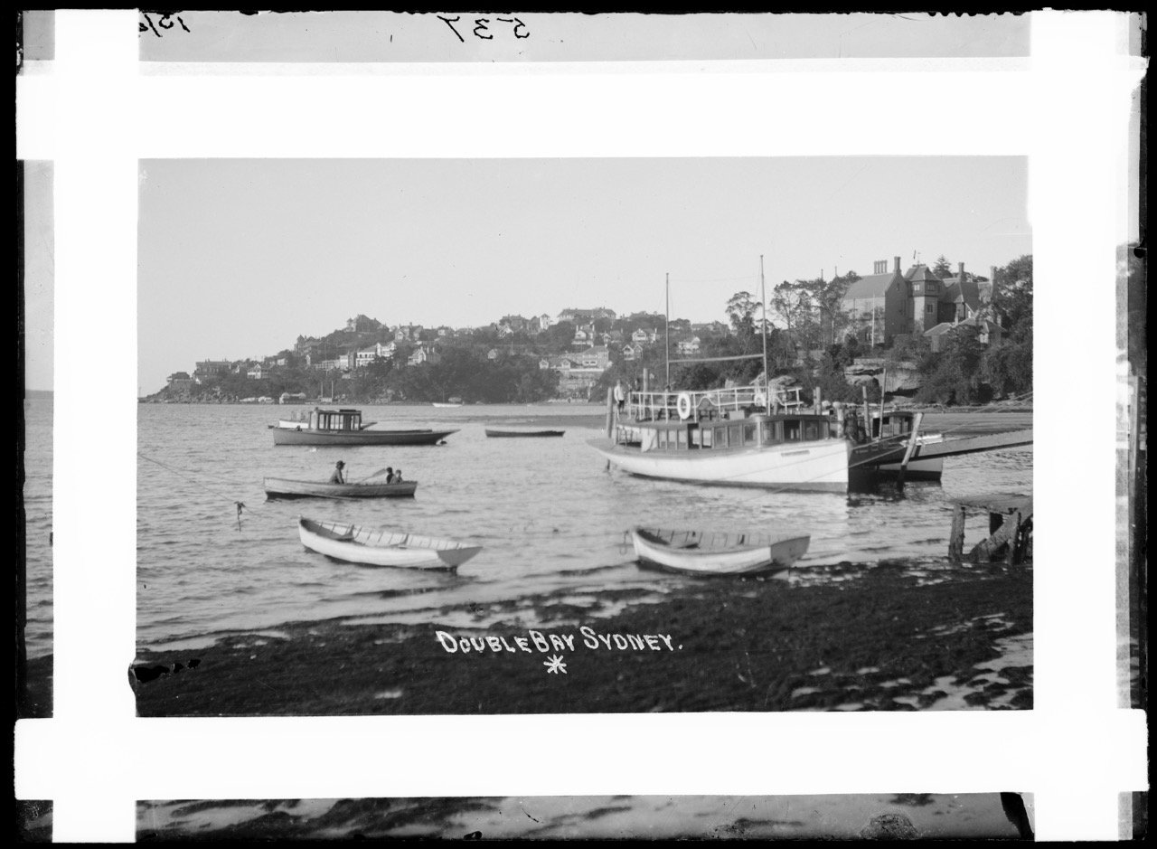 Sydney Harbour. Double Bay and boats 1910