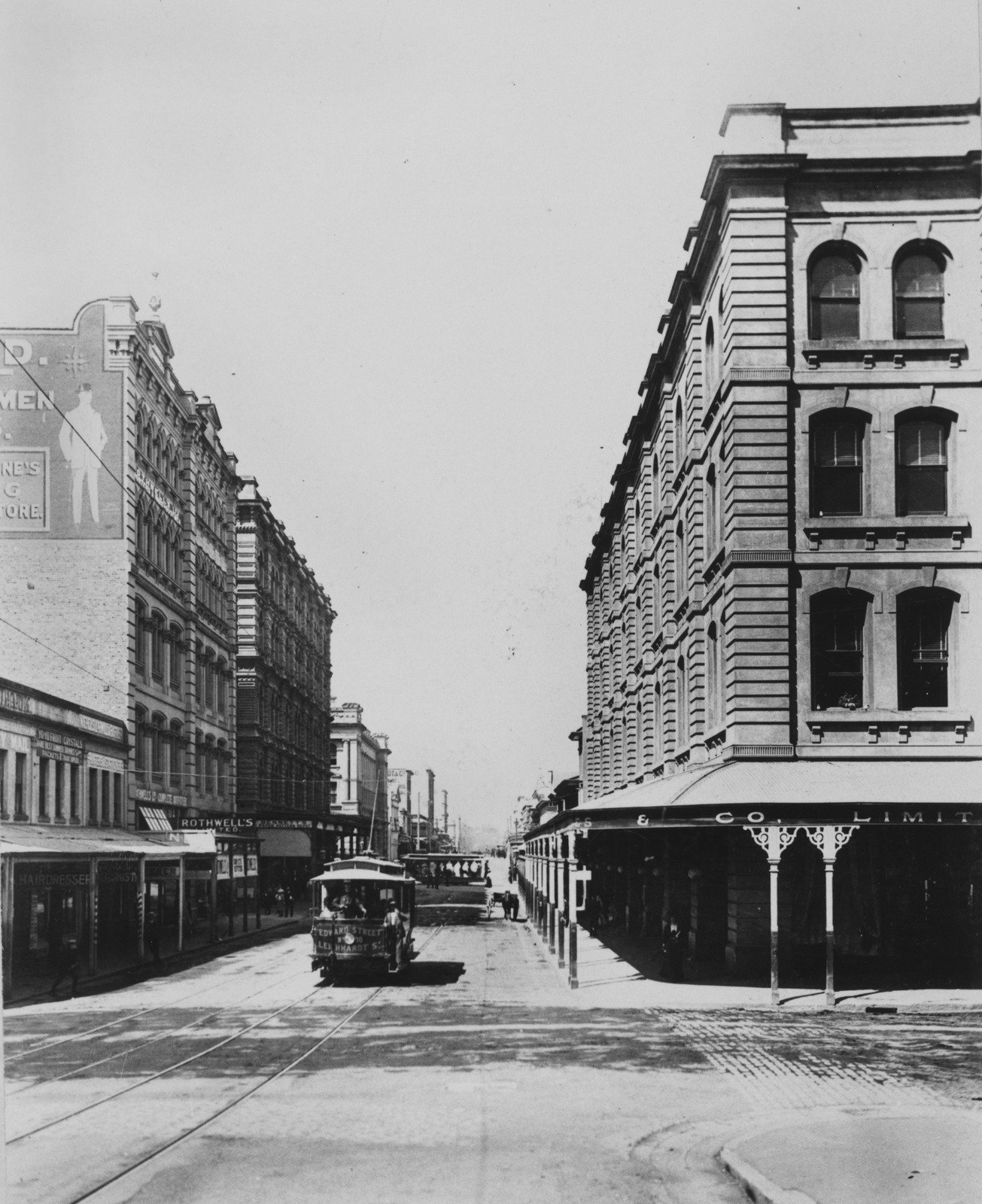 Looking south along Edward Street, Brisbane, ca. 1908
