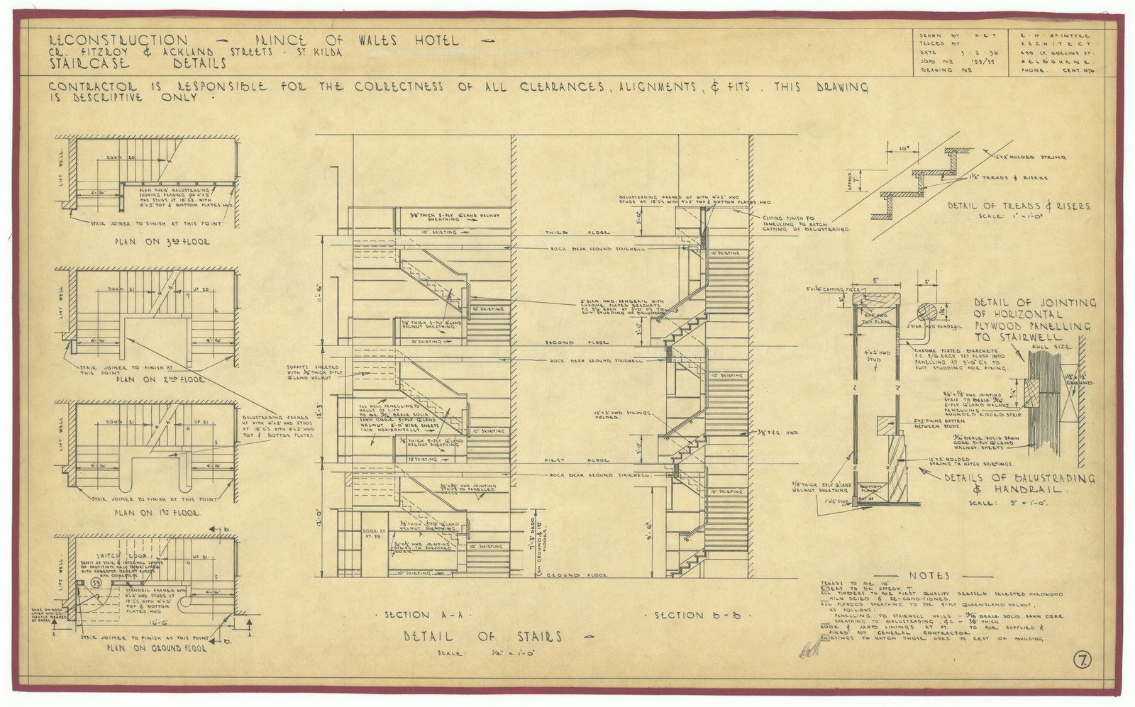 Prince Plans - Staircase details 1936