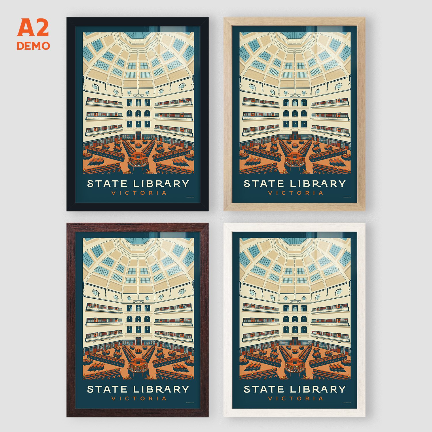State-Library-Victoria-Suburban-Icon-Poster-framed-art-colours.jpg