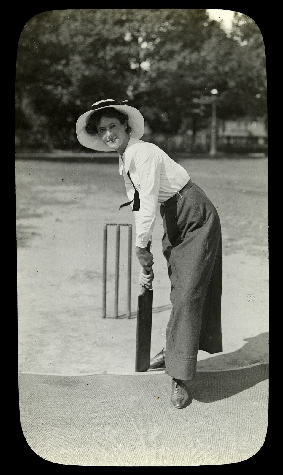Batting in a women's cricket match c1905 1