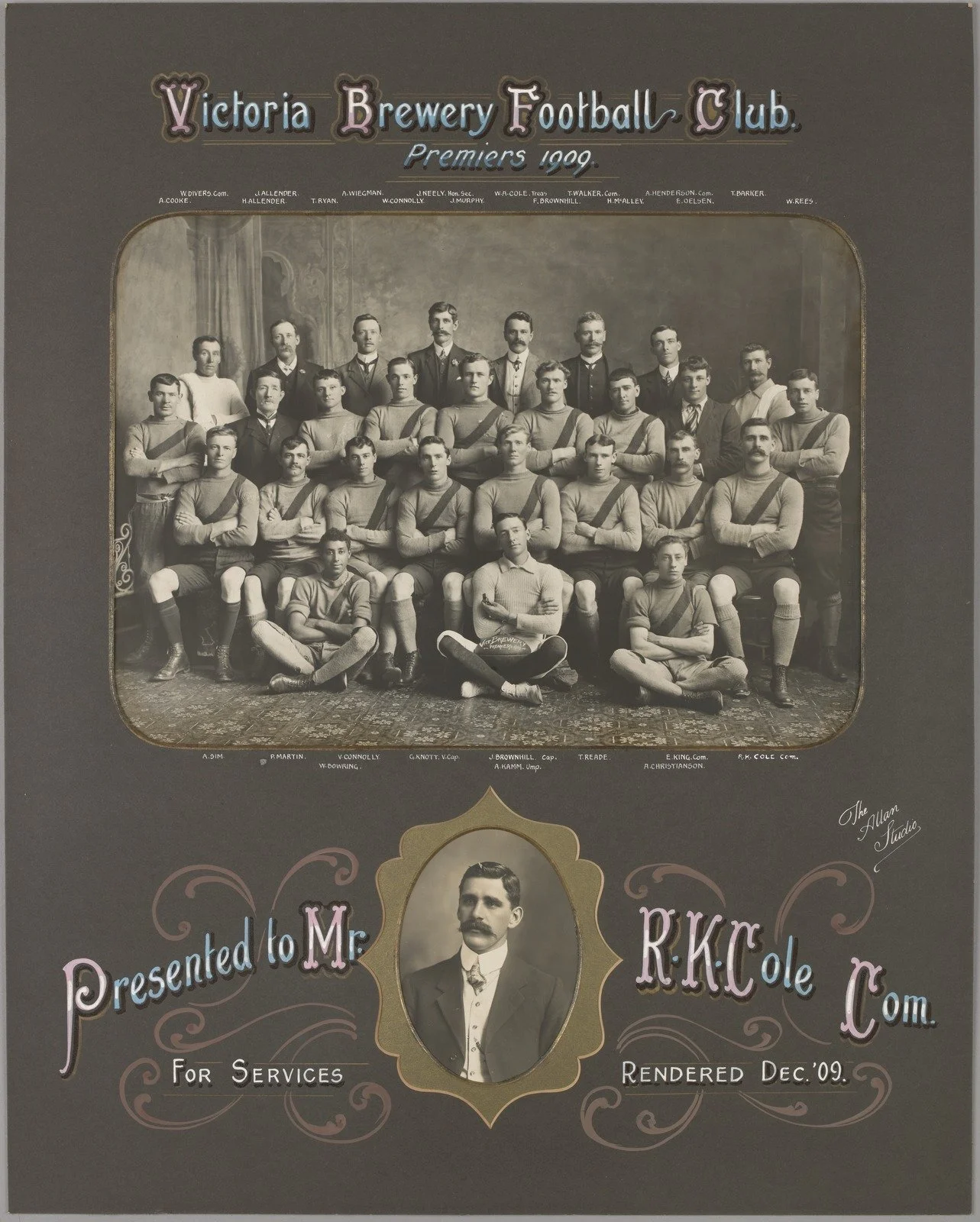 Victoria Brewery Football Club Premiers 1909