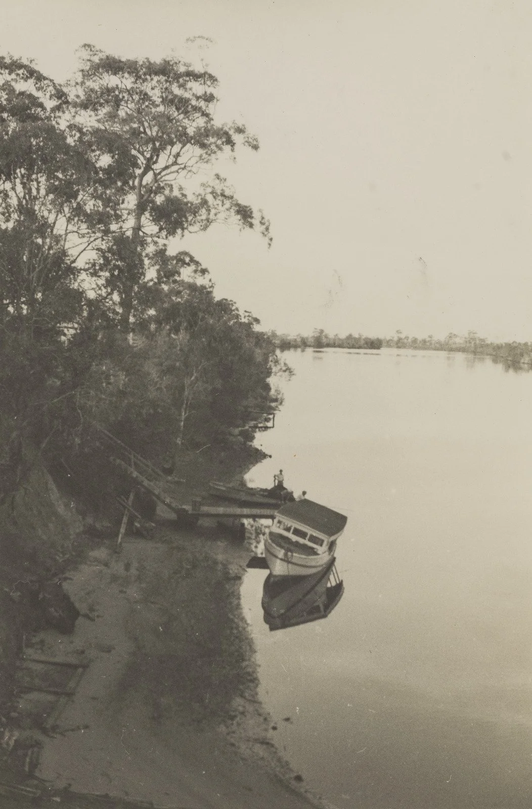Looking down Coomera River from road bridge 1936
