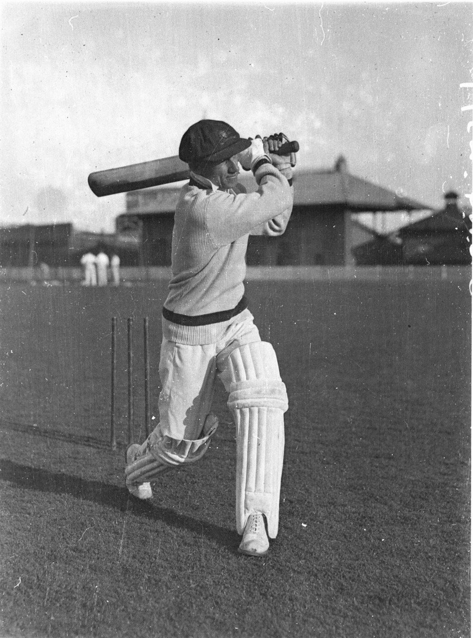 Don Bradman at practice 1932
