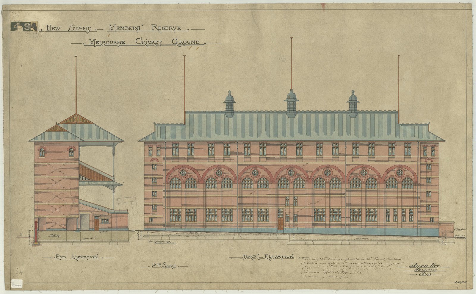 Proposed stand for Melbourne Cricket Club Front 1897