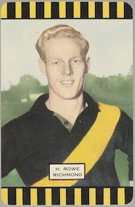 Football card H. Rowe, Richmond 1953