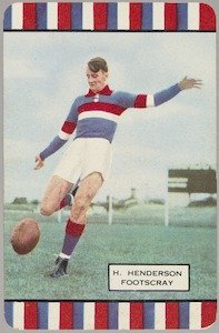 Football card H. Henderson, Footscray 1953