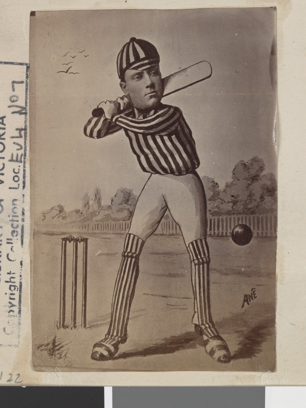 Collectable Card Australian cricketers, C. Bannerman 1878
