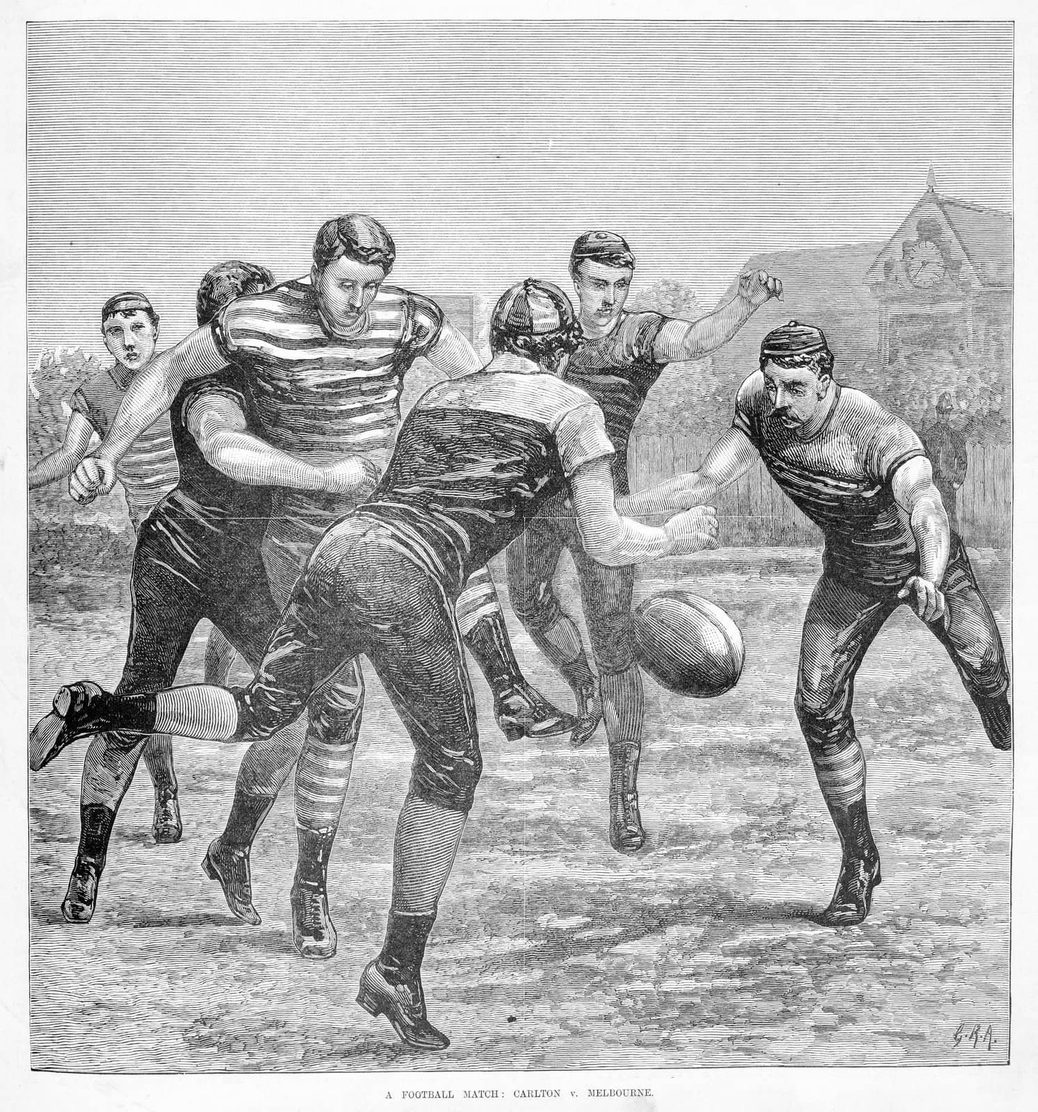 A football match Carlton v. Melbourne 1881