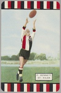 Football card P. Bennett, St. Kilda 1953
