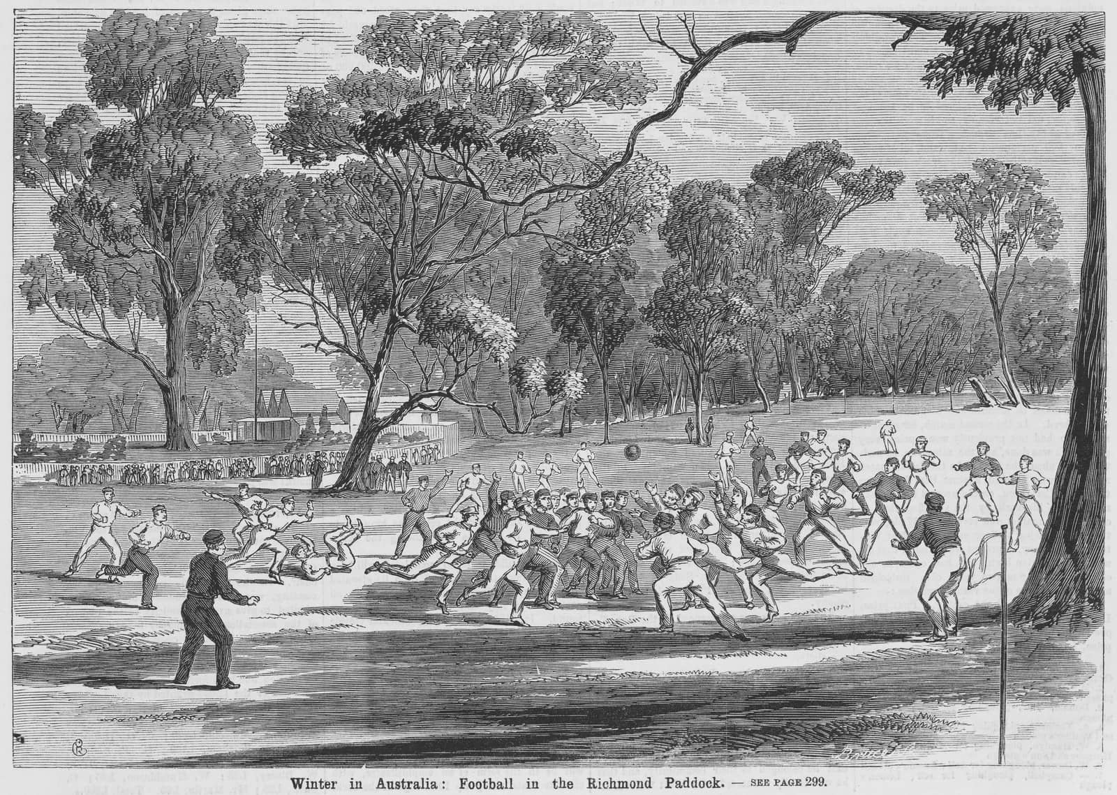 Winter in Australia, Football in the Richmond Paddock 1866