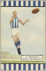 Football card, G. Marchesi, North Melbourne 1953