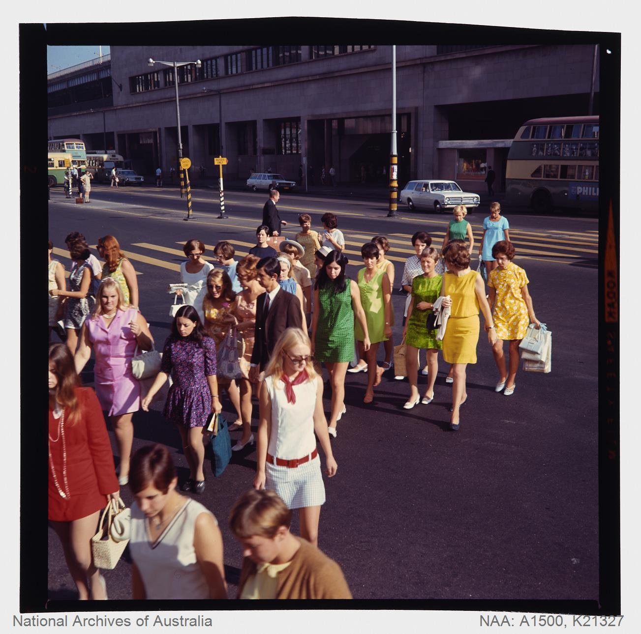 People crossing the road at Circular Quay 1969 2